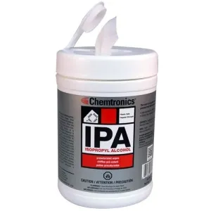 Chemtronics SIP100P Isopropyl Stencil Wipes |  Pre-saturated with 70% IPA and 30% deionized water | 100/tub (6 Pack)