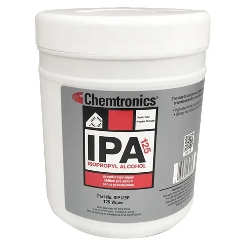 Chemtronics SIP125P IPA PreSaturated Wipes - 70% IPA (Qty of 12)