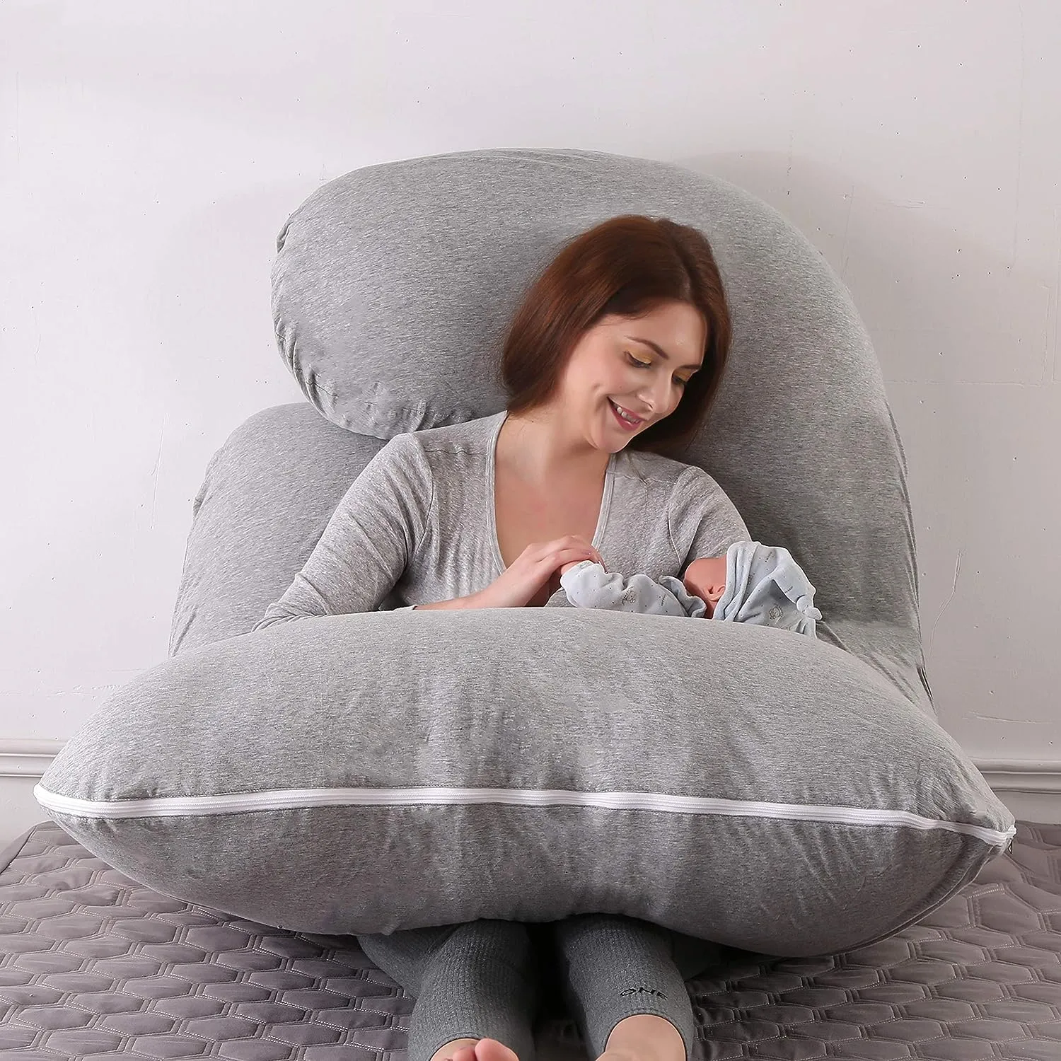 Pregnancy Pillows U-Shape Full Body Pillow-Gray