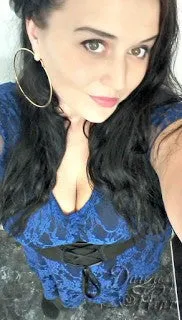 Printed Sweetheart Top in Blue Dream