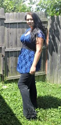 Printed Sweetheart Top in Blue Dream