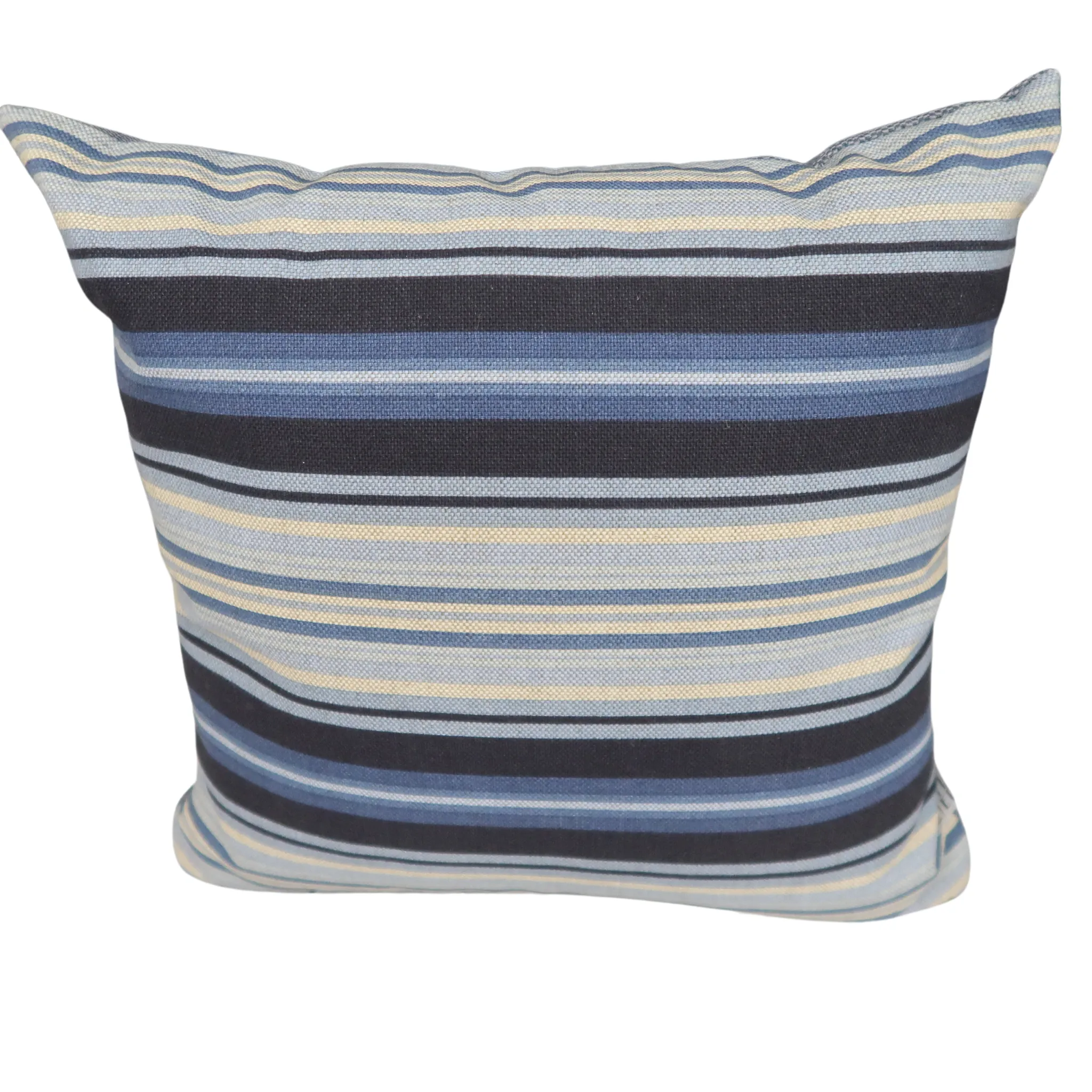 ReTexStyled Patio Pillows Blue Stripe with Gray Backing