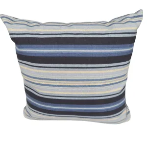 ReTexStyled Patio Pillows Blue Stripe with Gray Backing