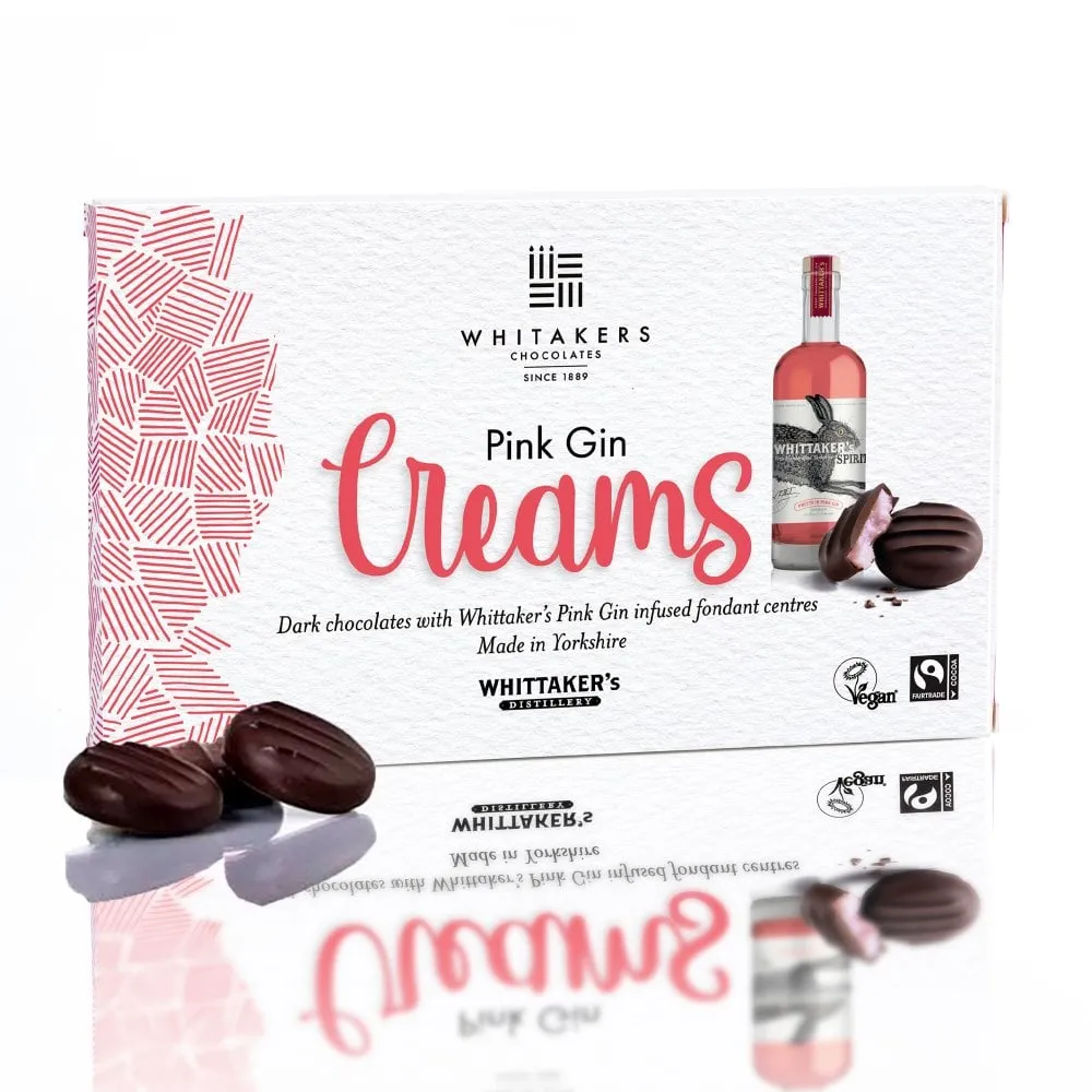 Whitakers Dark Chocolate Pink Gin Creams 150g